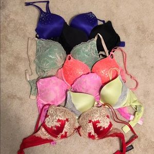 Victoria’s Secret push up bras all size 34B